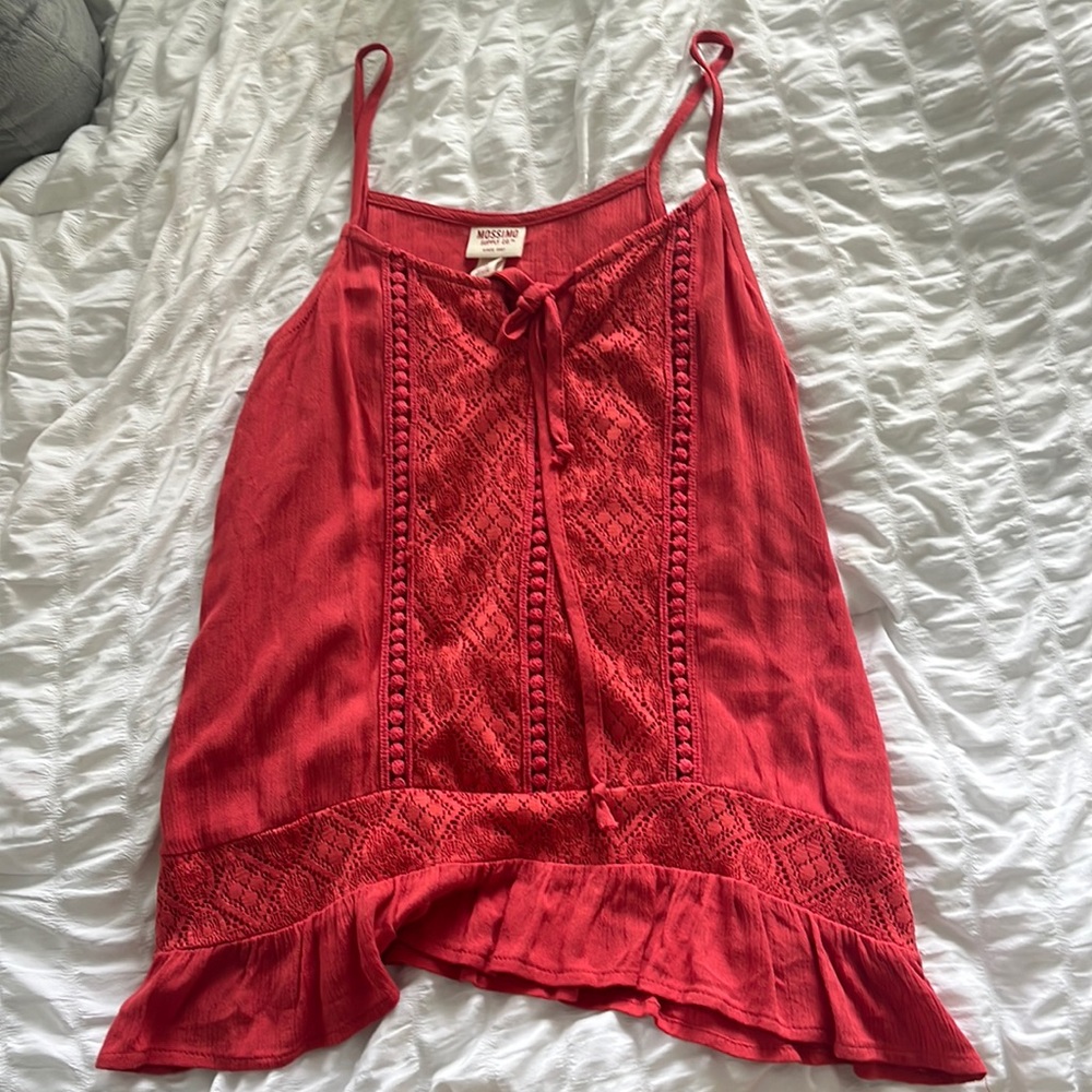 Pinkish red dressy tank top